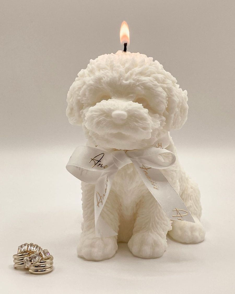 Cute puppy candle