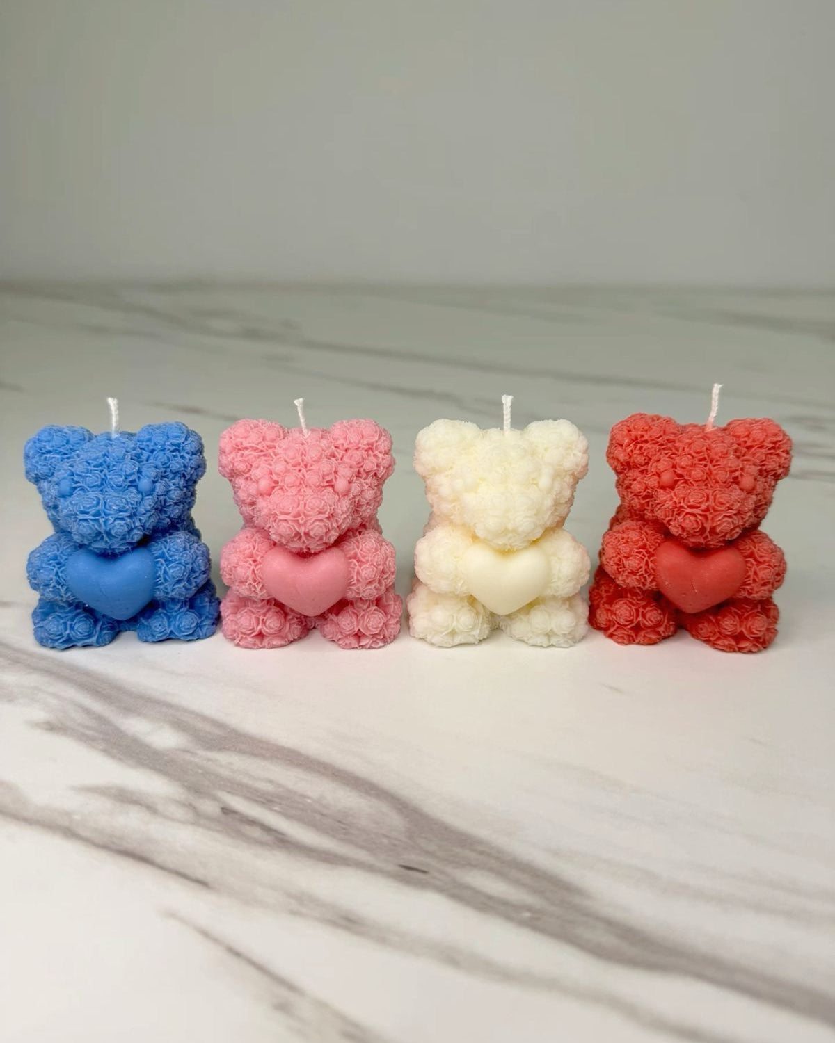 Mini rose bear candle